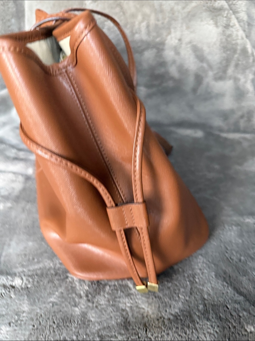 Authentic Coach Peyton Carryall Brown Drawstring Saffiano Leather Tote/Bag - Picture 5 of 16
